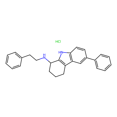 N-phenethyl-6-phenyl-2,3,4,9-tetrahydro-1H-carbazol-1-amine Hydrochloride structure