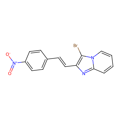3-bromo-2-[(E)-2-(4-nitrophenyl)ethenyl]imidazo[1,2-a]pyridine structure