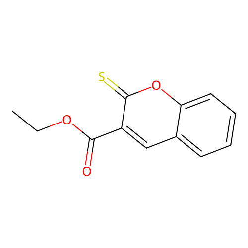 3-Carbethoxy-benzopyran-2-thione structure