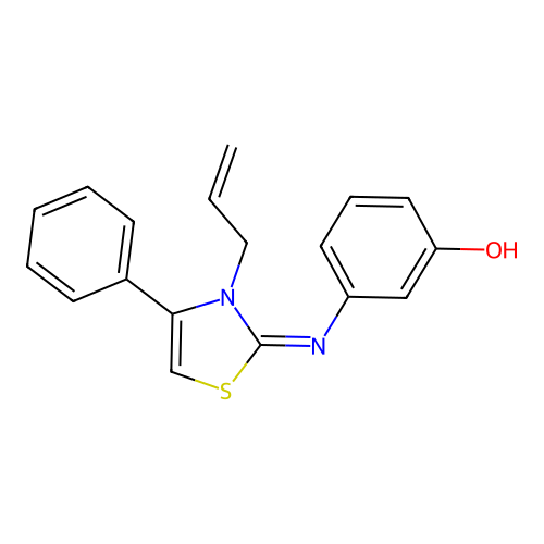 3-[(3-allyl-4-phenyl-1,3-thiazol-2(3H)-ylidene)amino]phenol structure