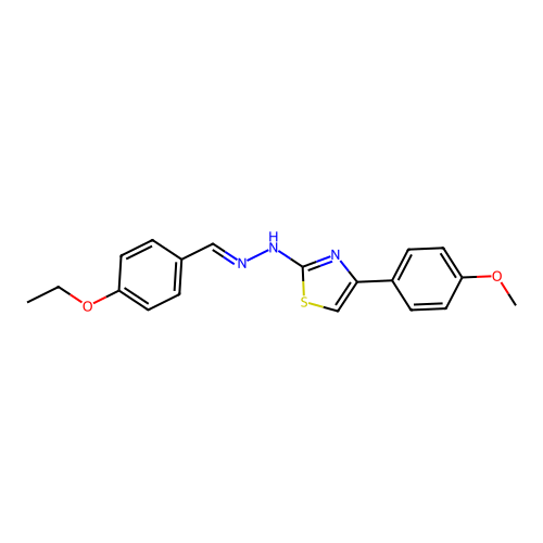 (Z)-2-((E)-(4-ethoxybenzylidene)hydrazono)-4-(4-methoxyphenyl)-2,3-dihydrothiazole structure