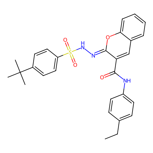 (2Z)-2-[(4-tert-butylbenzenesulfonamido)imino]-N-(4-ethylphenyl)-2H-chromene-3-carboxamide structure