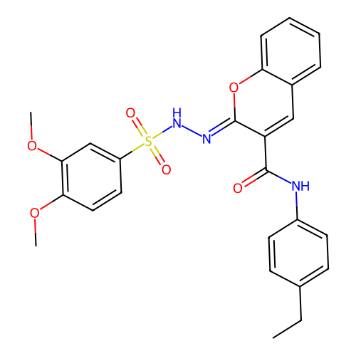 (2Z)-2-[(3,4-dimethoxybenzenesulfonamido)imino]-N-(4-ethylphenyl)-2H-chromene-3-carboxamide structure