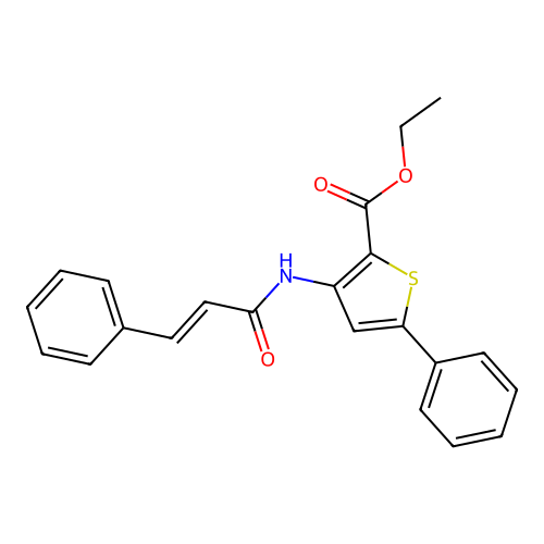 Ethyl 3-cinnamamido-5-phenylthiophene-2-carboxylate structure