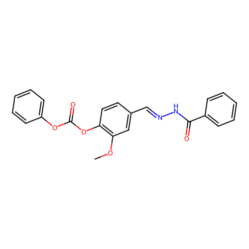 (E)-4-((2-benzoylhydrazono)methyl)-2-methoxyphenyl phenyl carbonate structure