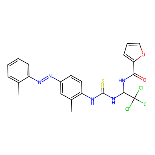 N-[2,2,2-trichloro-1-[[2-methyl-4-[(2-methylphenyl)diazenyl]phenyl]carbamothioylamino]ethyl]furan-2-carboxamide structure