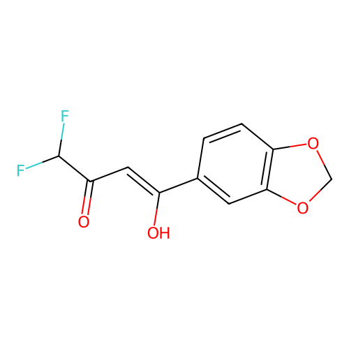 (Z)-1-(benzo[d][1,3]dioxol-5-yl)-4,4-difluoro-3-hydroxybut-2-en-1-one structure