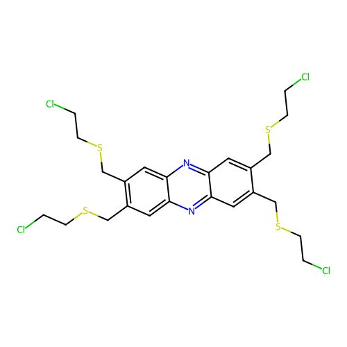 2,3,7,8-Tetrakis(2-chloroethylsulfanylmethyl)phenazine structure