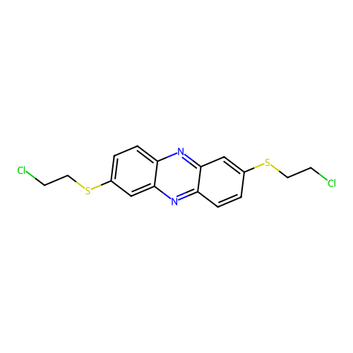 2,7-Bis(2-chloroethylsulfanyl)phenazine structure