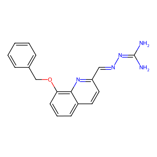(2E)-2-{[8-(benzyloxy)quinolin-2-yl]methylidene}hydrazinecarboximidamide structure