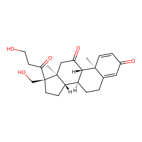 Pregna-1,4-diene-3,11,20-trione, 17,21-dihydroxymethyl- structure