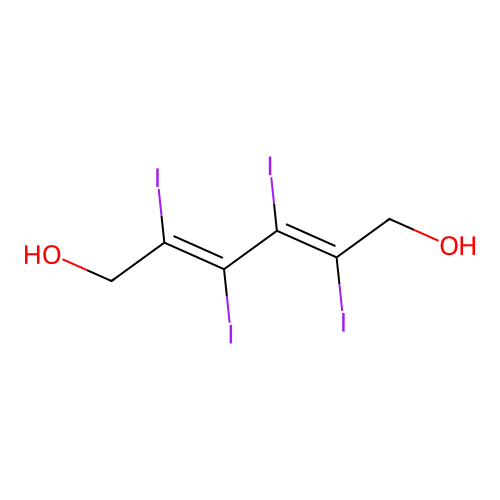 2,3,4,5-Tetraiodohexa-2,4-diene-1,6-diol structure