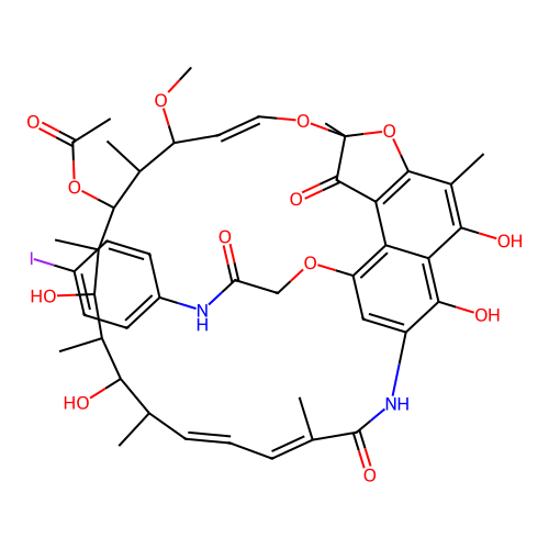 Rifamycin p-iodophenylamide structure