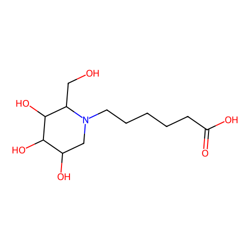N-(5-Carboxypentyl)-deoxynojirmycin structure