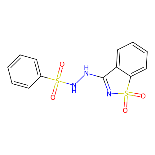 N'-(1,1-dioxido-1,2-benzothiazol-3-yl)benzenesulfonohydrazide structure