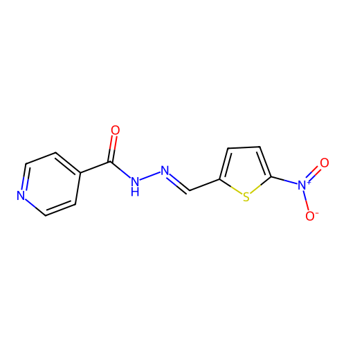 N'-[(5-nitro-2-thienyl)methylene]isonicotinohydrazide structure