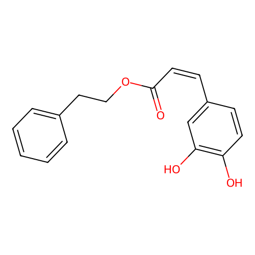 (Z)-3-(3,4-Dihydroxyphenyl)propenoic acid 2-phenylethyl ester structure