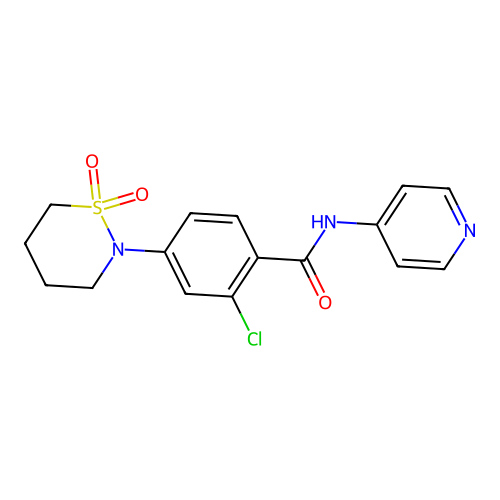 2-chloro-4-(1,1-dioxido-1,2-thiazinan-2-yl)-N-(pyridin-4-yl)benzamide structure