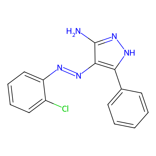 4-[(2-chlorophenyl)diazenyl]-3-phenyl-1H-pyrazol-5-amine structure