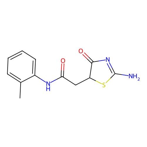 2-(2-Imino-4-oxo-thiazolidin-5-yl)-N-o-tolyl-acetamide structure