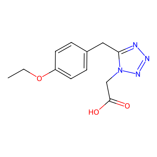 [5-(4-ethoxybenzyl)-1H-tetrazol-1-yl]acetic acid structure