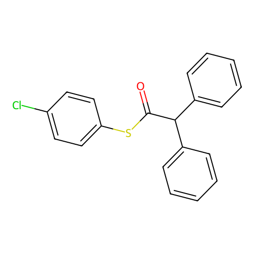 S-(4-chlorophenyl) diphenylethanethioate structure