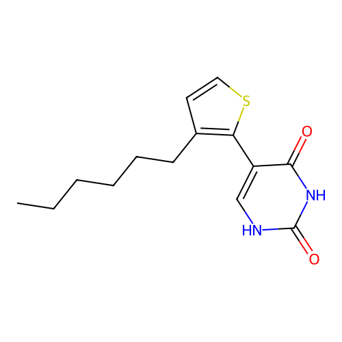 5-(3-hexyl-2-thienyl)-2,4(1H,3H)-pyrimidinedione structure