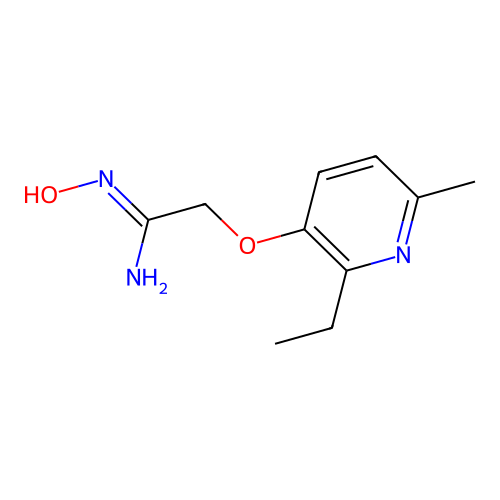 2-[(2-ethyl-6-methyl-3-pyridinyl)oxy]-N'-hydroxyethanimidamide structure