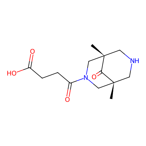 4-((1R,5S)-1,5-dimethyl-9-oxo-3,7-diazabicyclo[3.3.1]nonan-3-yl)-4-oxobutanoic acid structure