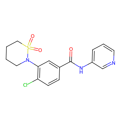 4-chloro-3-(1,1-dioxido-1,2-thiazinan-2-yl)-N-(pyridin-3-yl)benzamide structure