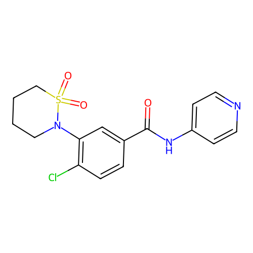4-chloro-3-(1,1-dioxido-1,2-thiazinan-2-yl)-N-(pyridin-4-yl)benzamide structure