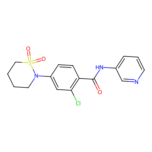 2-chloro-4-(1,1-dioxido-1,2-thiazinan-2-yl)-N-(pyridin-3-yl)benzamide structure