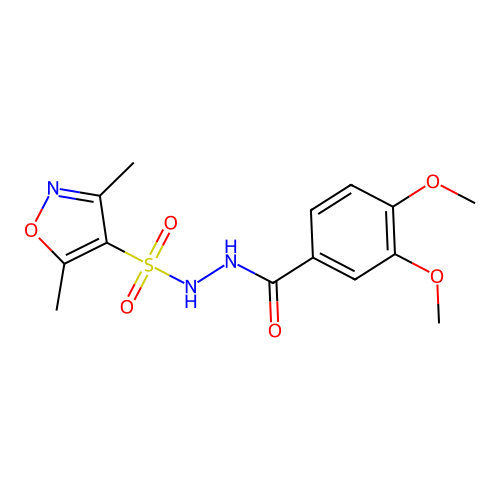 N'-[(3,5-dimethyl-1,2-oxazol-4-yl)sulfonyl]-3,4-dimethoxybenzohydrazide structure