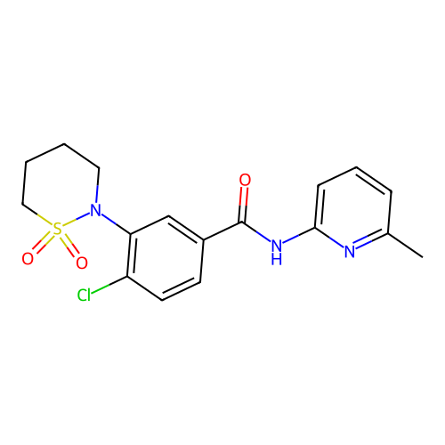 4-chloro-3-(1,1-dioxido-1,2-thiazinan-2-yl)-N-(6-methylpyridin-2-yl)benzamide structure