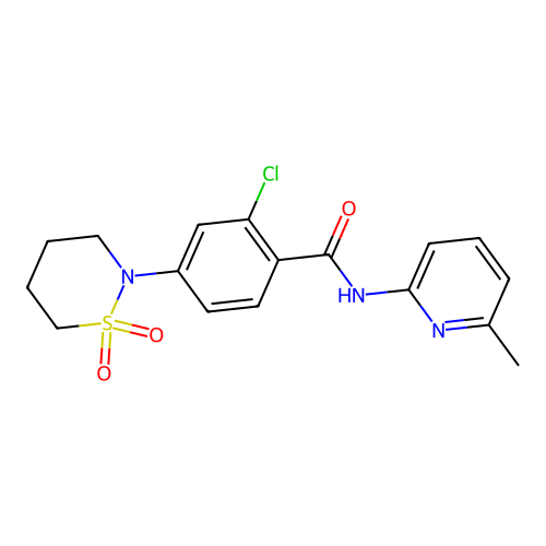 2-chloro-4-(1,1-dioxido-1,2-thiazinan-2-yl)-N-(6-methylpyridin-2-yl)benzamide structure