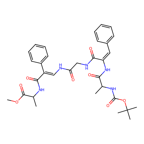 Boc-ala-dphe-gly-dphe-ala-ome structure