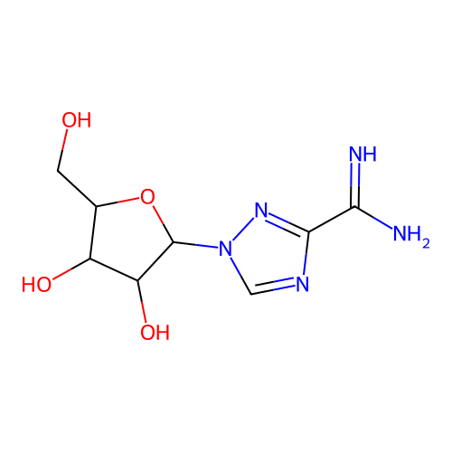 1-[3,4-Dihydroxy-5-(hydroxymethyl)oxolan-2-yl]-1,2,4-triazole-3-carboximidamide structure