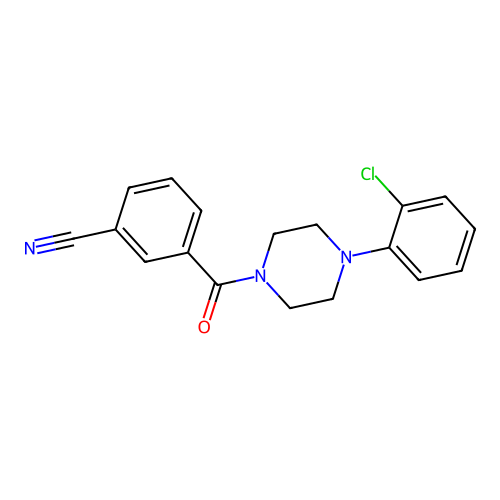 3-{[4-(2-Chlorophenyl)piperazin-1-yl]carbonyl}benzonitrile structure