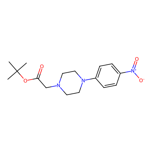 4-(4-Nitrophenyl)-1-piperazineacetic acid 1,1-dimethylethyl ester structure