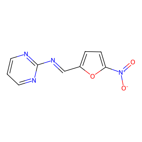 2-Pyrimidinamine, N-((5-nitro-2-furanyl)methylene)- structure