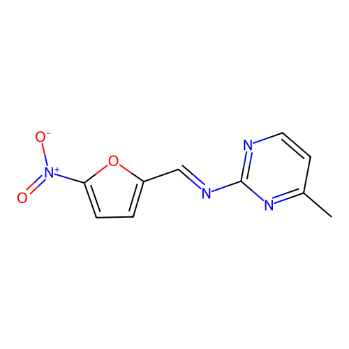 2-Pyrimidinamine, 4-methyl-N-((5-nitro-2-furanyl)methylene)- structure