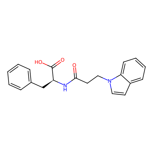 (S)-2-(3-(1H-indol-1-yl)propanamido)-3-phenylpropanoic acid structure