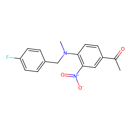 1-(4-{[(4-Fluorophenyl)methyl](methyl)amino}-3-nitrophenyl)ethan-1-one structure