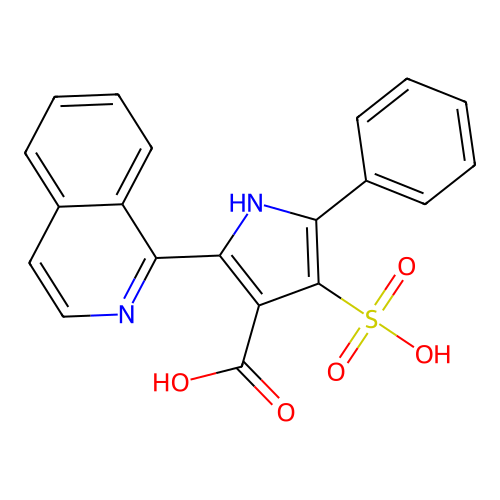 2-(Isoquinolin-1-yl)-5-phenyl-4-sulfo-1h-pyrrole-3-carboxylic acid structure