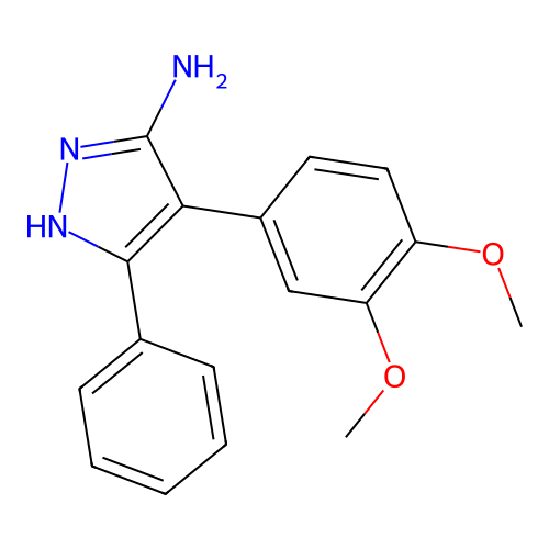 5-Amino-4-(3,4-dimethoxyphenyl)-3-phenylpyrazole structure
