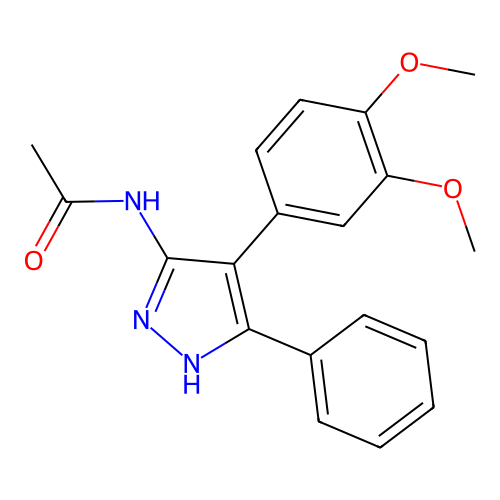 N-[4-(3,4-dimethoxyphenyl)-3-phenylpyrazol-5-yl]acetamide structure