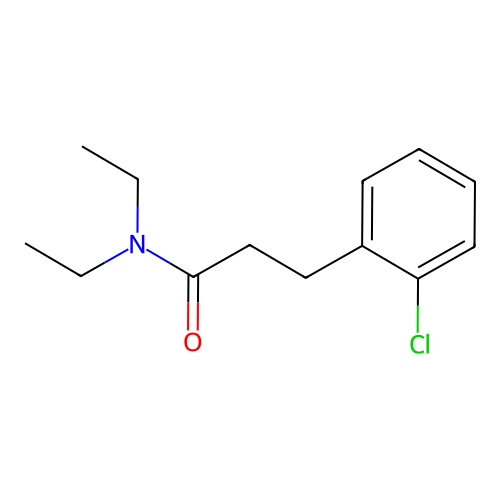 3-(2-chlorophenyl)-N,N-diethylpropanamide structure