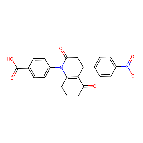 4-[4-(4-nitrophenyl)-2,5-dioxo-4,6,7,8-tetrahydro-3H-quinolin-1-yl]benzoic Acid structure