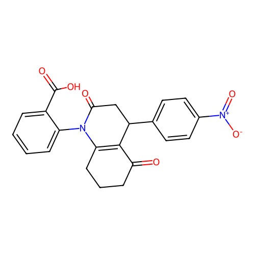 2-[4-(4-nitrophenyl)-2,5-dioxo-4,6,7,8-tetrahydro-3H-quinolin-1-yl]benzoic Acid structure