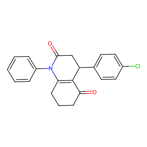 4-(4-chlorophenyl)-1-phenyl-3,4,7,8-tetrahydroquinoline-2,5(1H,6H)-dione structure